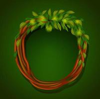 Frame of roots and green leaves vector