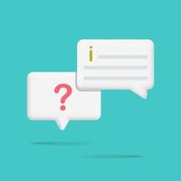 3d vector rectangle question sign and information sign on speech bubble icon design