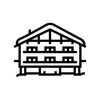 chalet house line icon vector illustration
