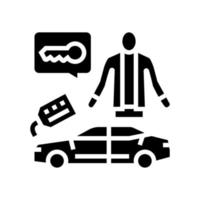 car detailing specialist glyph icon vector illustration