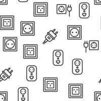 Electric Power Socket Vector Seamless Pattern