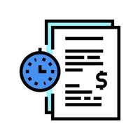 forfeit for time late agreement color icon vector illustration