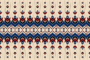 arte de patrón étnico de alfombras. patrón sin costuras ikat en tribal. estilo americano, mexicano. diseño para fondo, papel pintado, ilustración vectorial, tela, ropa, moqueta, textil, batik, bordado. vector