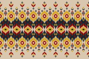 tela estilo étnico. ikat de patrones sin fisuras tradicional. diseño para fondo, papel pintado, ilustración vectorial, tela, ropa, moqueta, textil, batik, bordado. vector