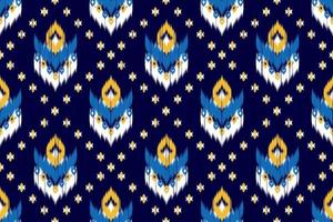 Ikat seamless pattern in tribal. Fabric ethnic pattern art. American, Mexican style. Design for background, wallpaper, vector illustration, fabric, clothing, carpet, textile, batik, embroidery.