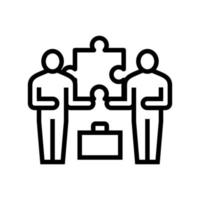 colleagues company puzzle line icon vector illustration