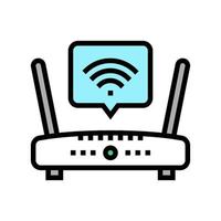 wifi internet in motel color icon vector illustration