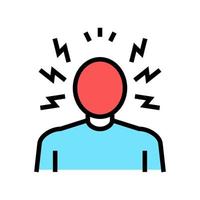anger psychological problems color icon vector illustration