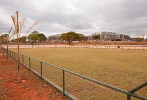 Brasilia, Brazil August 10, 2022 A newly constructed soccer field in Burle Marx Park in the Northwest section of Brasilia, known as Noroeste photo