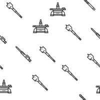 Carpenter Tool And Accessory Vector Seamless Pattern