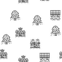 Park Meadow Nature And Playground Vector Seamless Pattern