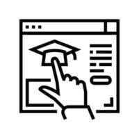 link to higher education resource line icon vector illustration