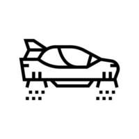 ilustración de vector de icono de línea de coche volador
