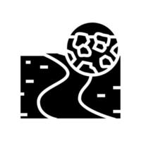 gravel road glyph icon vector illustration