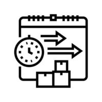 time delivery procurement line icon vector illustration