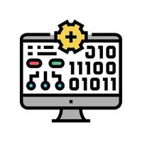 school computer color icon vector illustration