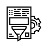 document filter information line icon vector illustration