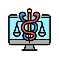 telehealth law color icon vector illustration