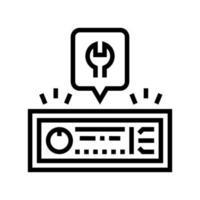 car audio system repair line icon vector illustration