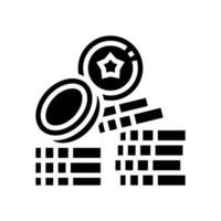 coin heap of economic video game glyph icon vector illustration