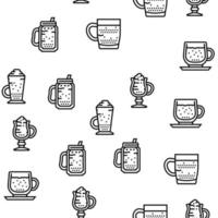 Coffee Types Energy Morning Drink Vector Seamless Pattern