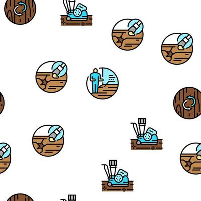 Hardwood Floor And Stair Renovate Vector Seamless Pattern