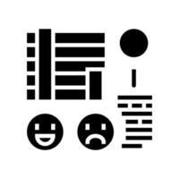 researching reviews glyph icon vector illustration