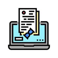 online processing audit color icon vector illustration