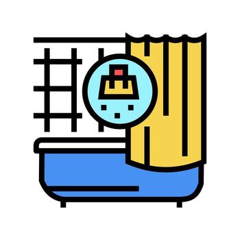 ilustración de vector de icono de color de limpieza de baño