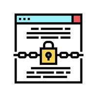 padlock security technology tool color icon vector illustration