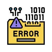 ilustración de vector de icono de color de sistema de error