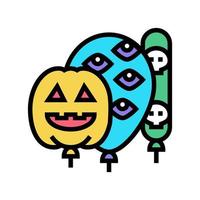 halloween party balloons decoration color icon vector illustration
