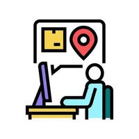 manager checking order location color icon vector illustration