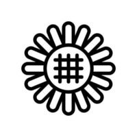 ripe sunflower flower icon vector outline illustration