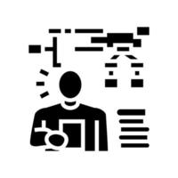 learning algorithm glyph icon vector illustration