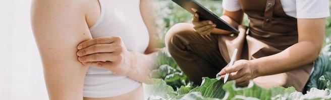 Young healthy woman with fruits. photo