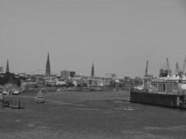 Hamburg at the river elbe in germany photo