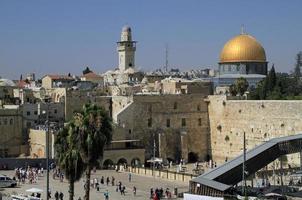 Looking over the wailing wall in Jerusalem, Israel photo