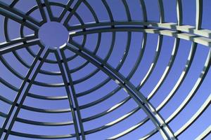 Centric roof pattern against blue sky photo