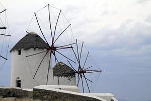 Traditional windmills on Mykonos, Greece photo