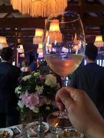 12 August 2019 - London, UK - Point of view - raising the glass at a wedding photo