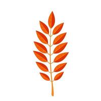 Autumn Leaves icon in flat style isolated on white background. Rowan leaf. Vector illustration