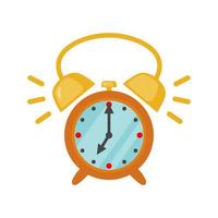 Alarm clock icon in flat style isolated on white background. Vector illustration