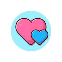 Ilustración de icono de vector de dibujos animados de corazón de amor. signo objeto icono concepto aislado vector premium. estilo de dibujos animados plana