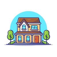 House Cartoon Vector Icon Illustration. Building Landmark  Icon Concept Isolated Premium Vector. Flat Cartoon Style