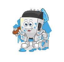 hair clipper cartoon character vector