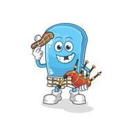 ski board cartoon character vector