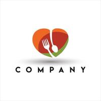 Food Love Logo. Heart Spoon Fork Logo vector