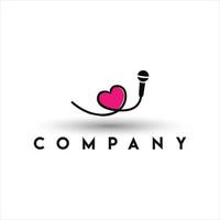 Podcast Love Logo. Love Speak Microphone Logo vector