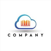 Cloud Library Book Logo Design vector